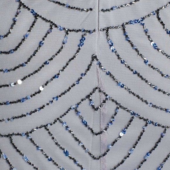 NEW Adrianna Papell Art‎ Deco Sequin Blouson Dress in Dusty Blue [SZ 12 ] - Picture 9 of 9